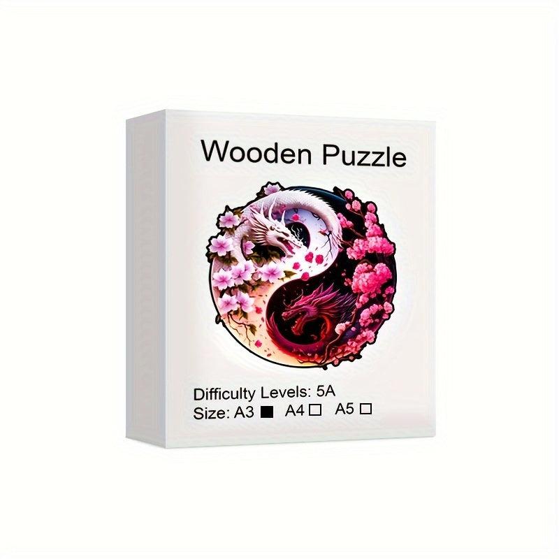 Dragon Yin Yang Wood Puzzle Advanced Players Halloween Christmas Games