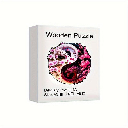 Dragon Yin Yang Wood Puzzle Advanced Players Halloween Christmas Games