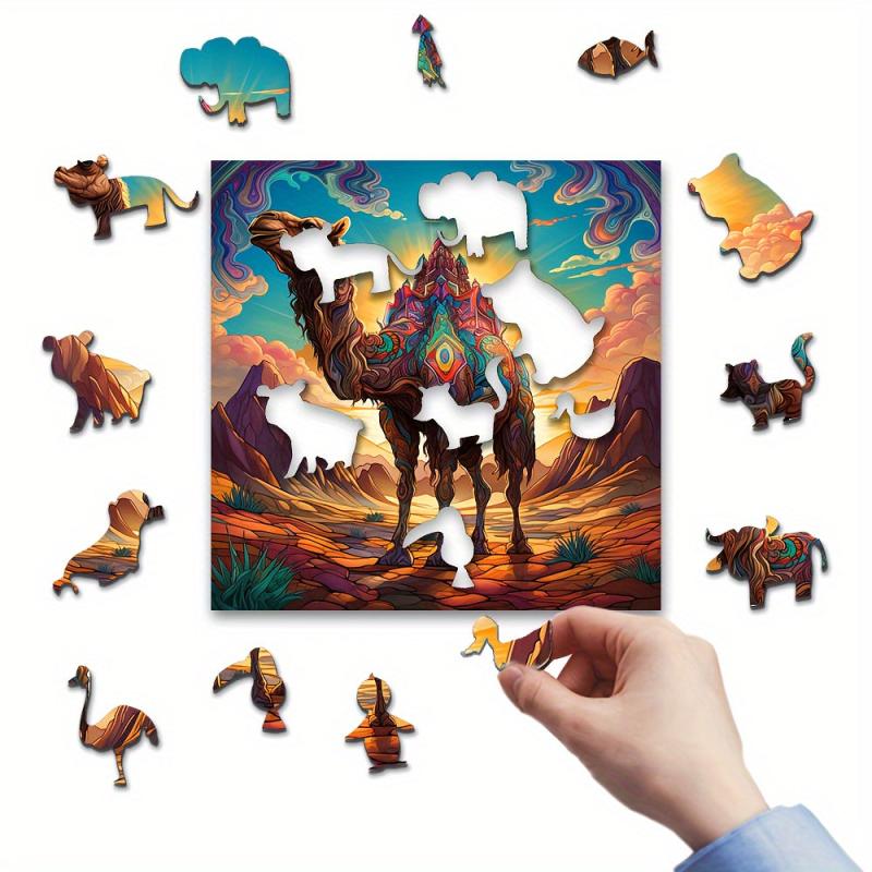 Llama City Wooden Jigsaw Puzzle - Improve Focus & Thinking Ability!