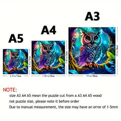 Colorful Owl Puzzle Irregular Wooden Brain Teaser Toy