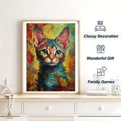 Cat Wooden Puzzle Irregular Animal Shaped Jigsaw High Difficulty