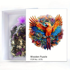 Parrot Wooden Puzzle, High Difficulty, Irregular Shaped Pieces