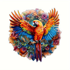Parrot Wooden Puzzle, High Difficulty, Irregular Shaped Pieces