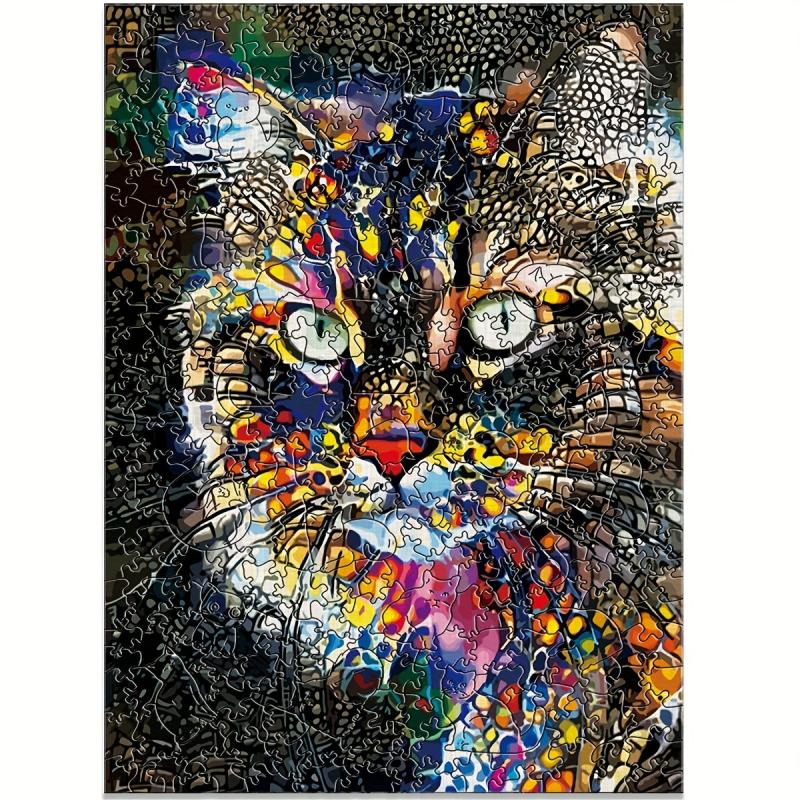 Colorful Cat Wooden Puzzle - Fun Family Game