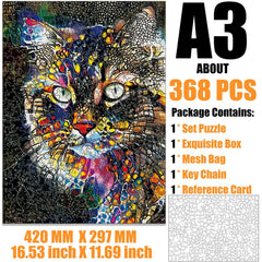 Colorful Cat Wooden Puzzle - Fun Family Game