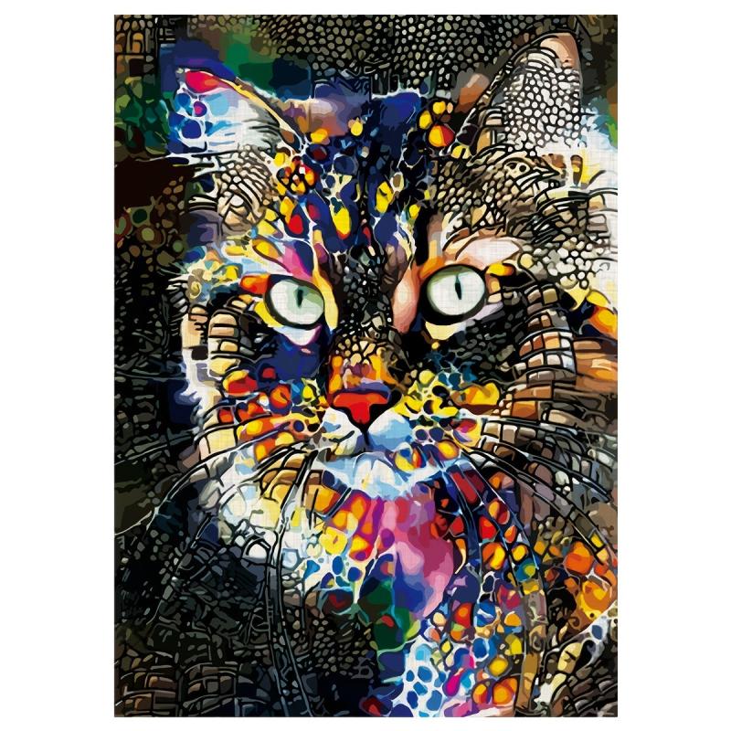 Colorful Cat Wooden Puzzle - Fun Family Game
