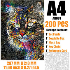Colorful Cat Wooden Puzzle - Fun Family Game
