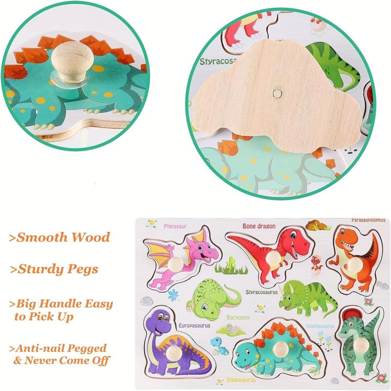 Wooden Spikes Puzzles For Toddlers Educational Toy Set