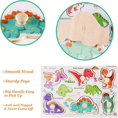 Wooden Spikes Puzzles For Toddlers Educational Toy Set