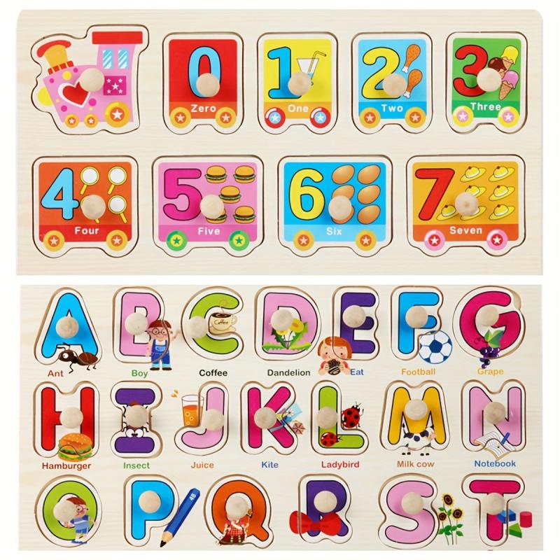 Wooden Spikes Puzzles For Toddlers Educational Toy Set