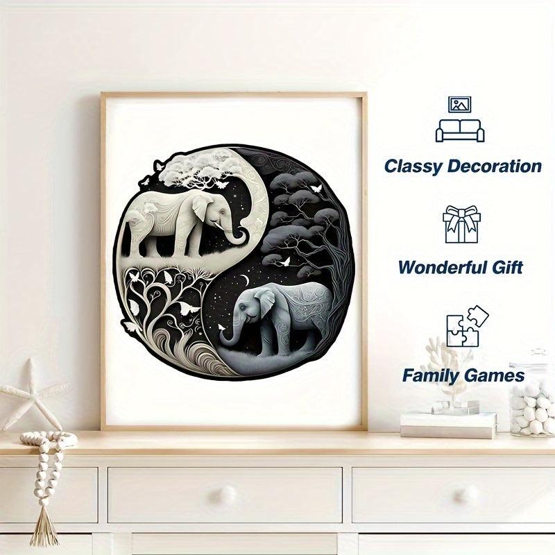 Elephant Yin Yang Wooden Puzzle Adult Toy Birthday Gift