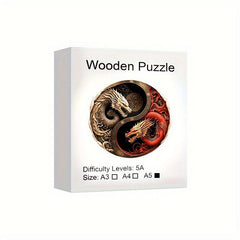 Dragon Yin And Yang Wooden Puzzle Alien Animal Puzzle Adult Puzzle