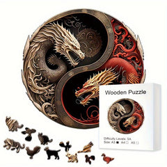 Dragon Yin And Yang Wooden Puzzle Alien Animal Puzzle Adult Puzzle