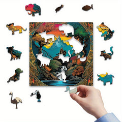Secret Land Wooden Jigsaw Puzzle Irregular Shape Particles Exercise Focus