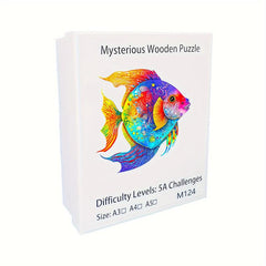 Colorful Fish Wooden Jigsaw Puzzle AnimalShaped Puzzle