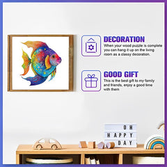 Colorful Fish Wooden Jigsaw Puzzle AnimalShaped Puzzle