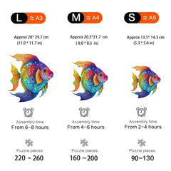 Colorful Fish Wooden Jigsaw Puzzle AnimalShaped Puzzle