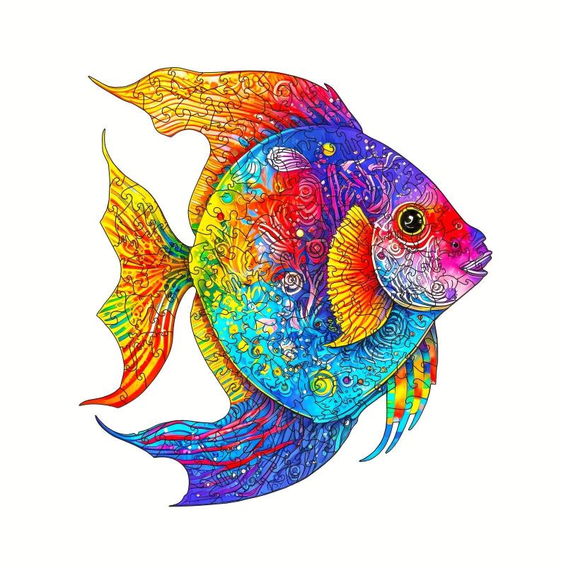 Colorful Fish Wooden Jigsaw Puzzle AnimalShaped Puzzle
