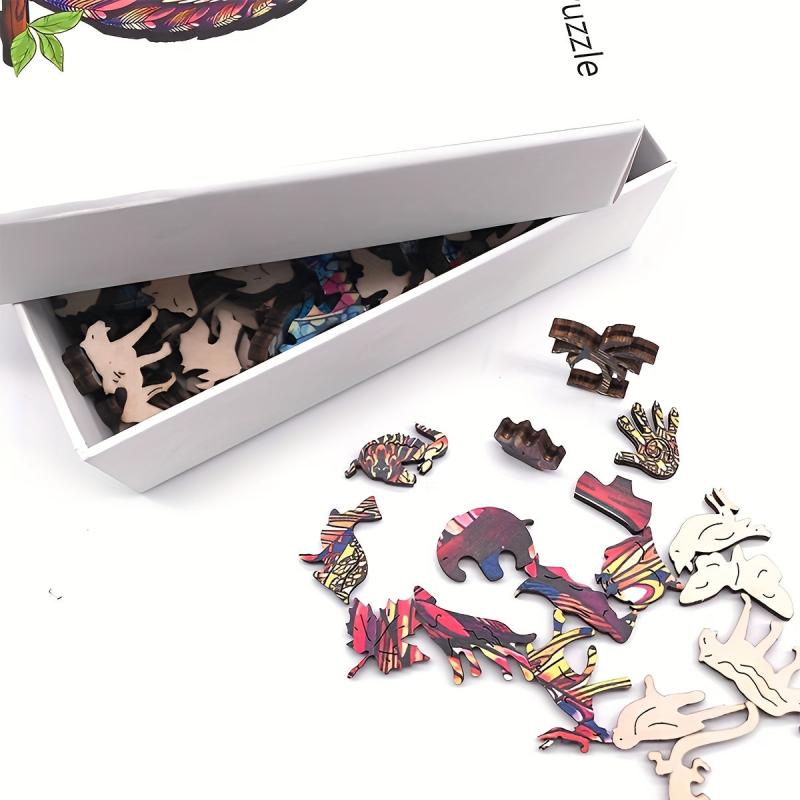 Wooden Wolf Puzzle Kids Intelligence Toy