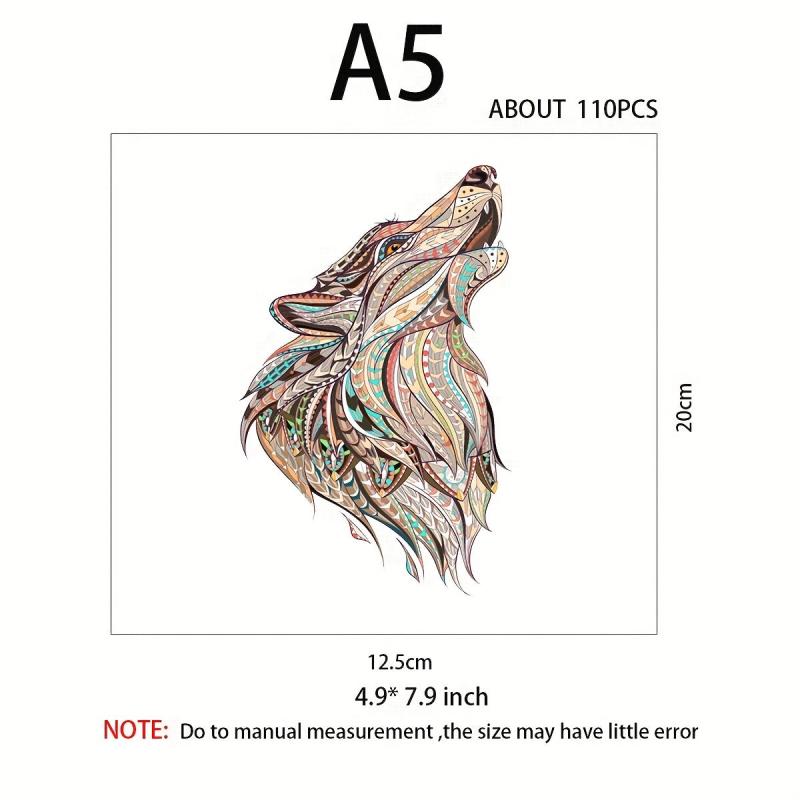 Wooden Wolf Puzzle Kids Intelligence Toy