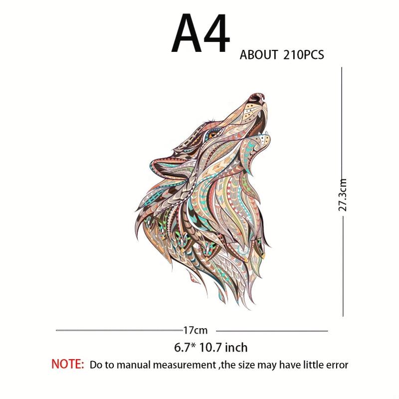 Wooden Wolf Puzzle Kids Intelligence Toy