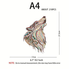 Wooden Wolf Puzzle Kids Intelligence Toy