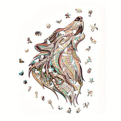 Wooden Wolf Puzzle Kids Intelligence Toy