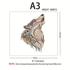 Wooden Wolf Puzzle Kids Intelligence Toy