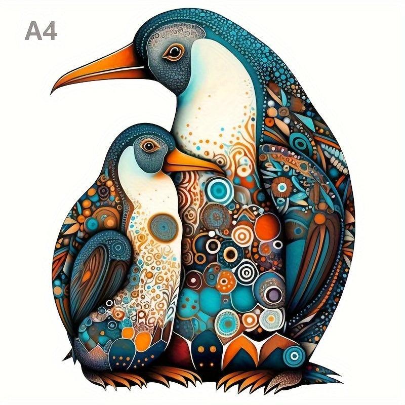 Animal Wooden Puzzle Penguin Adult Puzzle Education Toys Games