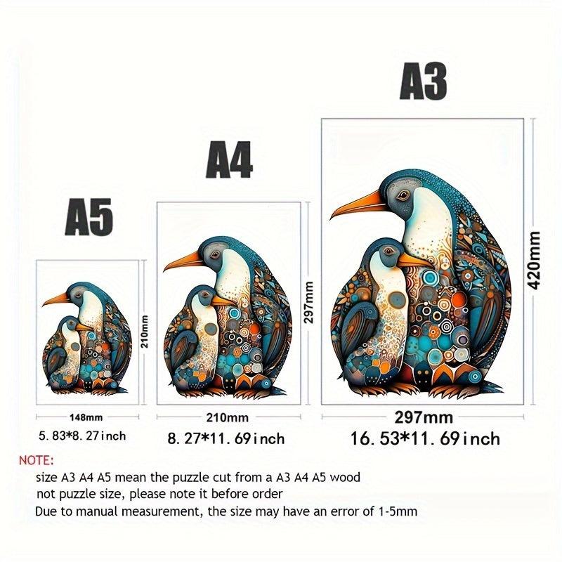 Animal Wooden Puzzle Penguin Adult Puzzle Education Toys Games