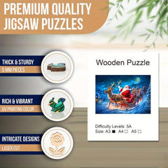 Christmas Theme Shaped Wooden Jigsaw Puzzle Art For Adults