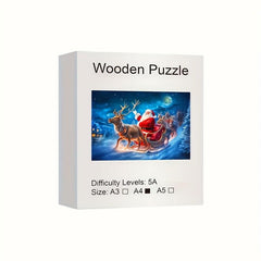 Christmas Theme Shaped Wooden Jigsaw Puzzle Art For Adults