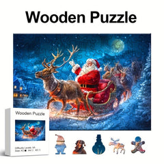 Christmas Theme Shaped Wooden Jigsaw Puzzle Art For Adults