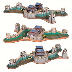 3D Wooden Puzzle Chinese Famous Building Great Wall DIY Toy