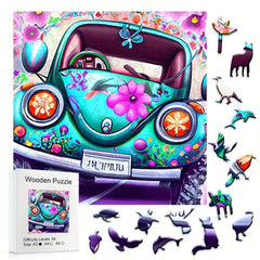 Colorful Car Puzzle Magic Toy Irregular Animal Shaped Wooden Puzzle