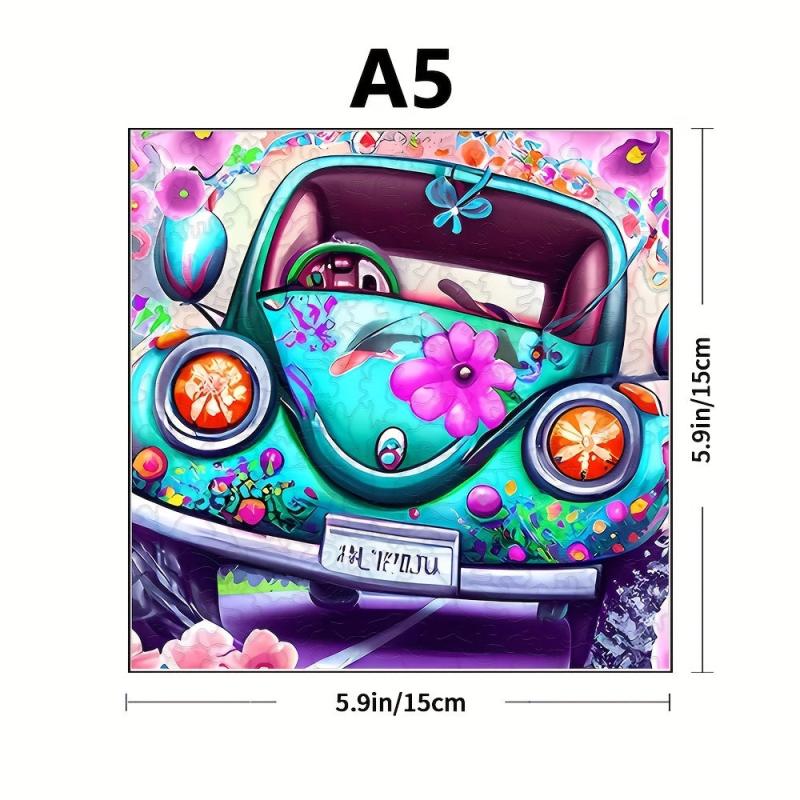 Colorful Car Puzzle Magic Toy Irregular Animal Shaped Wooden Puzzle