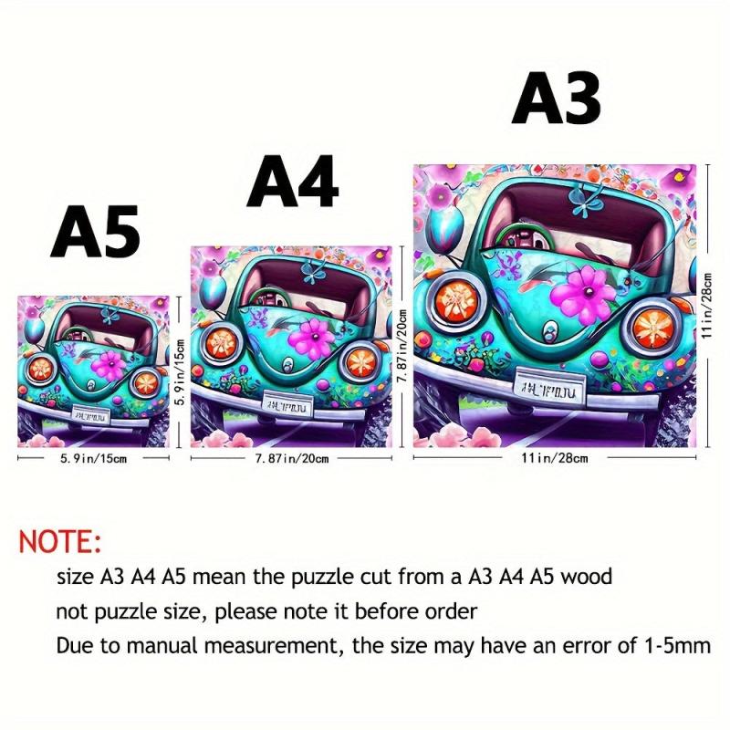 Colorful Car Puzzle Magic Toy Irregular Animal Shaped Wooden Puzzle