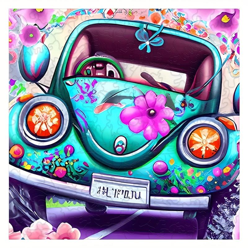 Colorful Car Puzzle Magic Toy Irregular Animal Shaped Wooden Puzzle