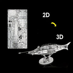 Stainless Steel Metal Puzzle Parrot Submarine Boat Model