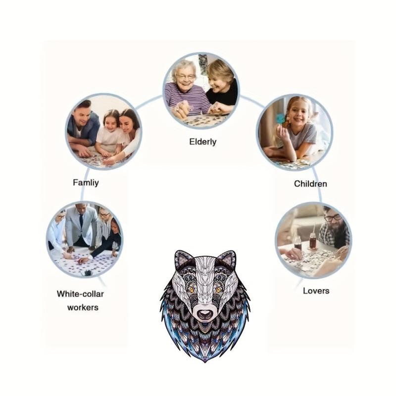 Dog Advanced Player Wooden Puzzle Creative Various Special Shapes Adult