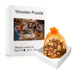 Savior's Birth Wood Puzzle, Difficult Irregular Animal Shaped Toy