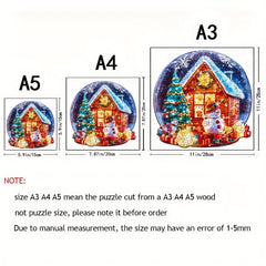 Wooden Christmas House Jigsaw Puzzle Adult Children Creative Gift