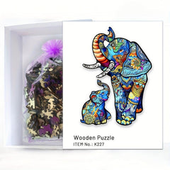 Elephant Wooden Puzzle Concentration Training Gift