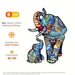 Elephant Wooden Puzzle Concentration Training Gift