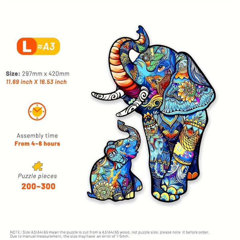 Elephant Wooden Puzzle Concentration Training Gift
