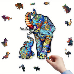 Elephant Wooden Puzzle Concentration Training Gift