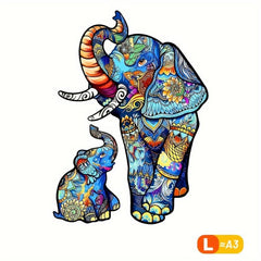 Elephant Wooden Puzzle Concentration Training Gift