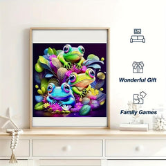 Colorful Frog Family Wooden Puzzle Magic Toy for Adults and Kids
