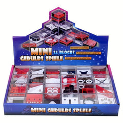 Kids Handheld Balance Ball Travel Toy 24pcs Maze Small Boxes
