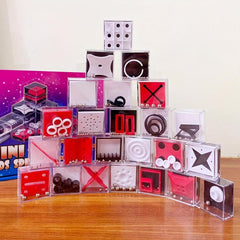 Kids Handheld Balance Ball Travel Toy 24pcs Maze Small Boxes